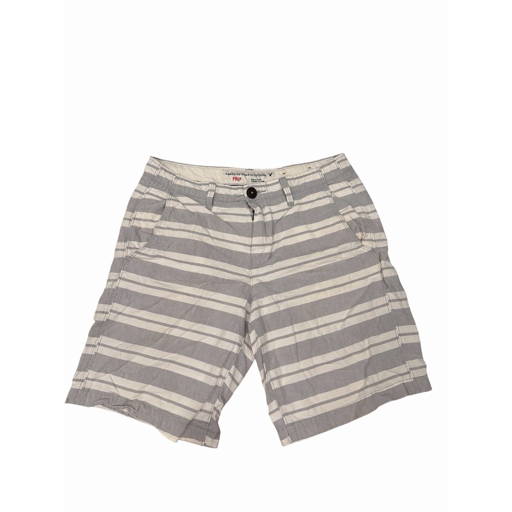 Y2K American Eagle Outfitters Men's Prep Chino Shorts Size 28, Grey And White